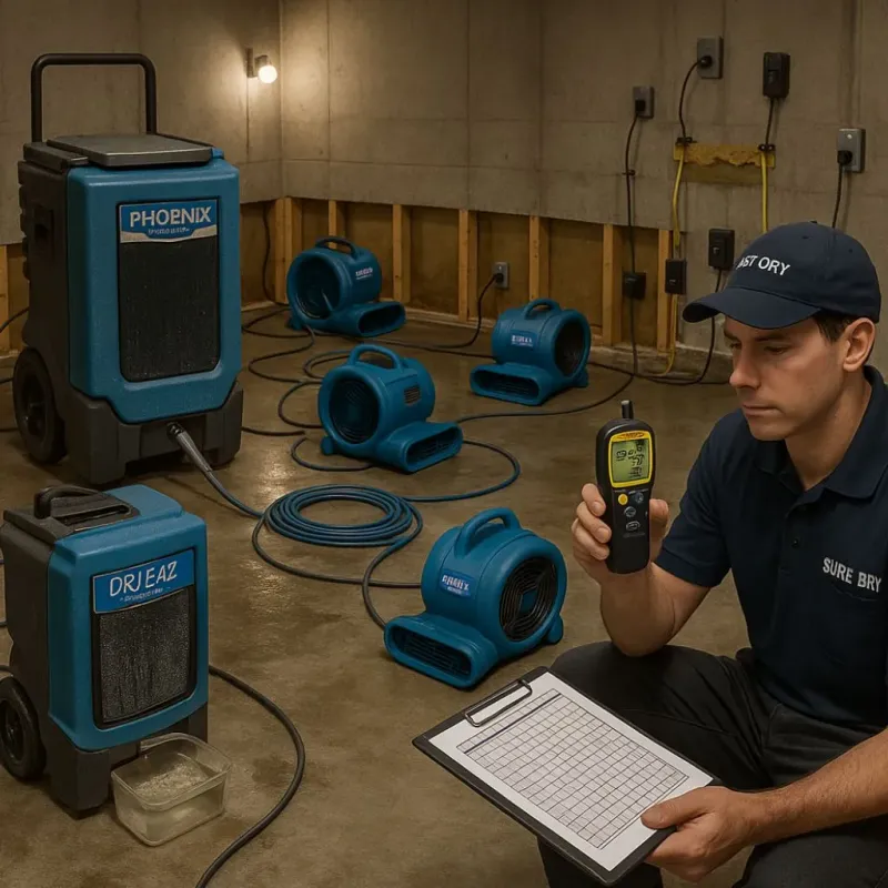Structural Drying and Dehumidification process in Hayden, ID
